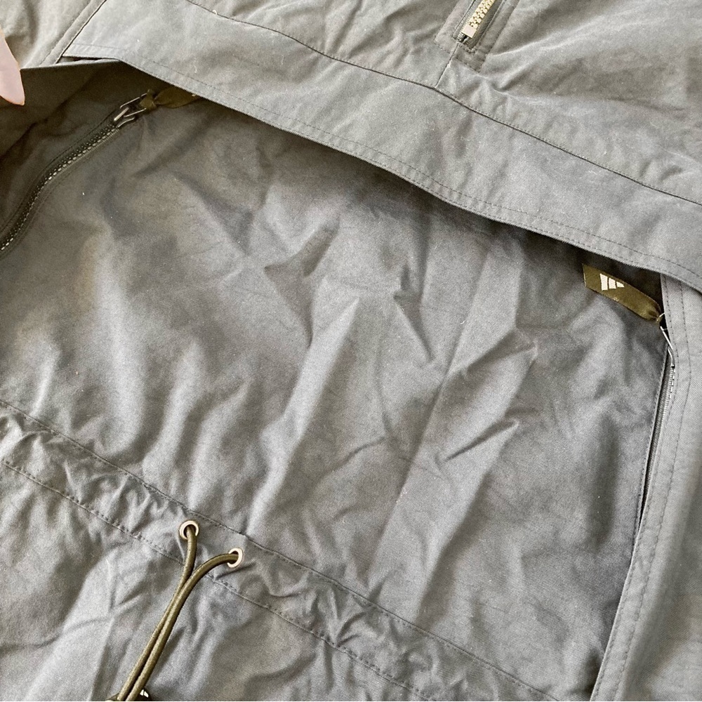 Vintage 90s Adidas Windbreaker Anorak Jacket XL Navy Blue Big Stripe Pullover - Picture 7 of 15